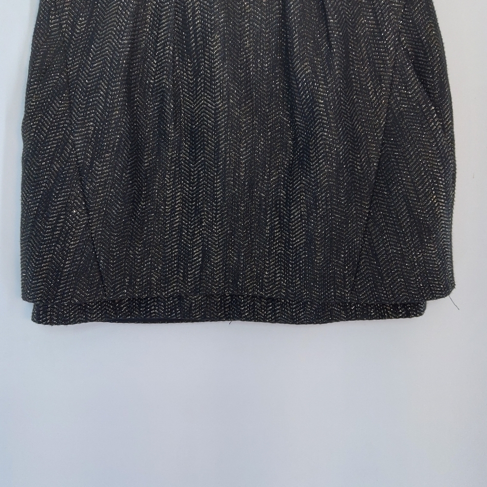 MAJE LARGE (40) METALLIC THREAD CHEVON MINI SKIRT - Picture 2 of 5